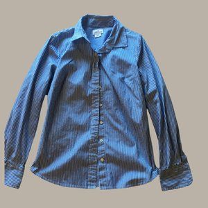 J Crew Haberdashery button up blue stripe shirt XS